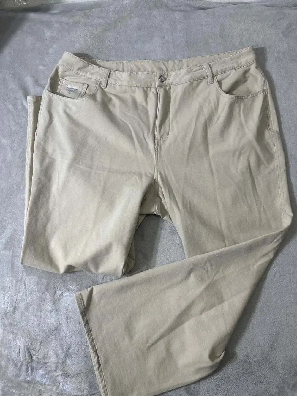 Dream Jeans by Quacker Factory Women’s 20W Beige Straight Leg Stretch Pants
